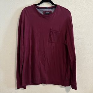 Ted Baker Burgundy Grandpa Long Sleeve T- Shirt Size 6
